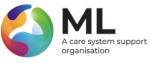ML logo with colorful circular design and tagline 'A care system support organization'