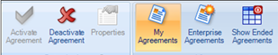 Image showing EMIS ribbon with 'My Agreements' highlighted